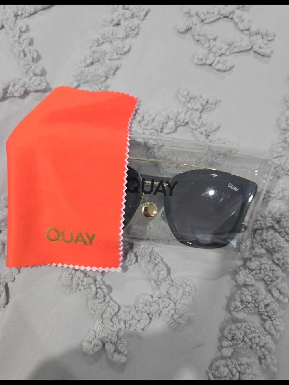 Quay Australia Black Sunglasses with Gold Accents